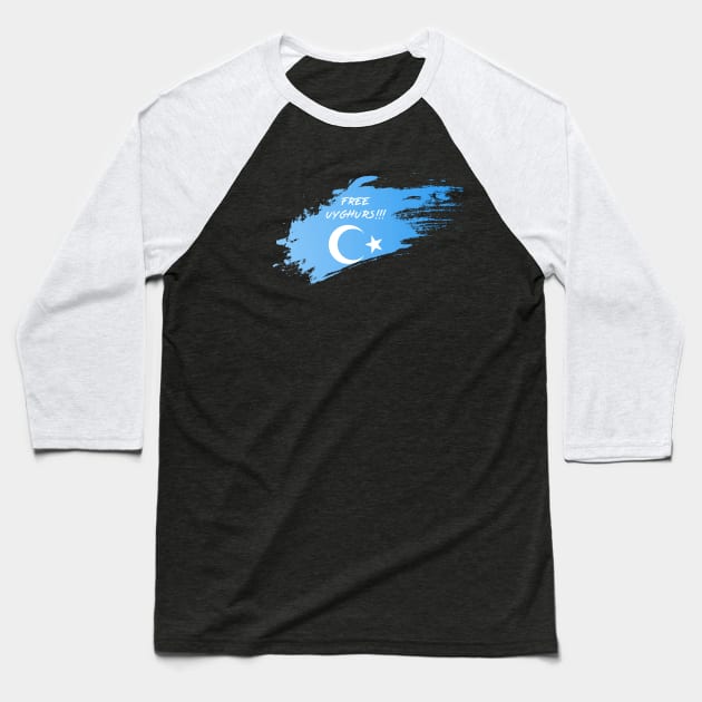 FREE UYGHURS Baseball T-Shirt by ProgressiveMOB